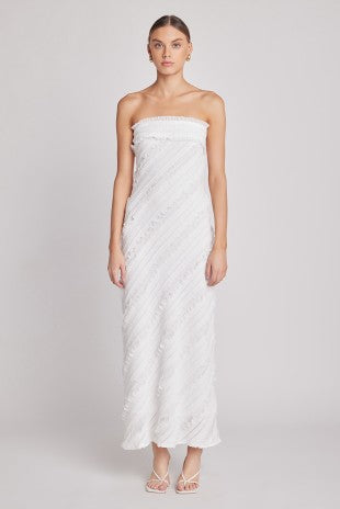 Strapless Ruffled Maxi Dress
