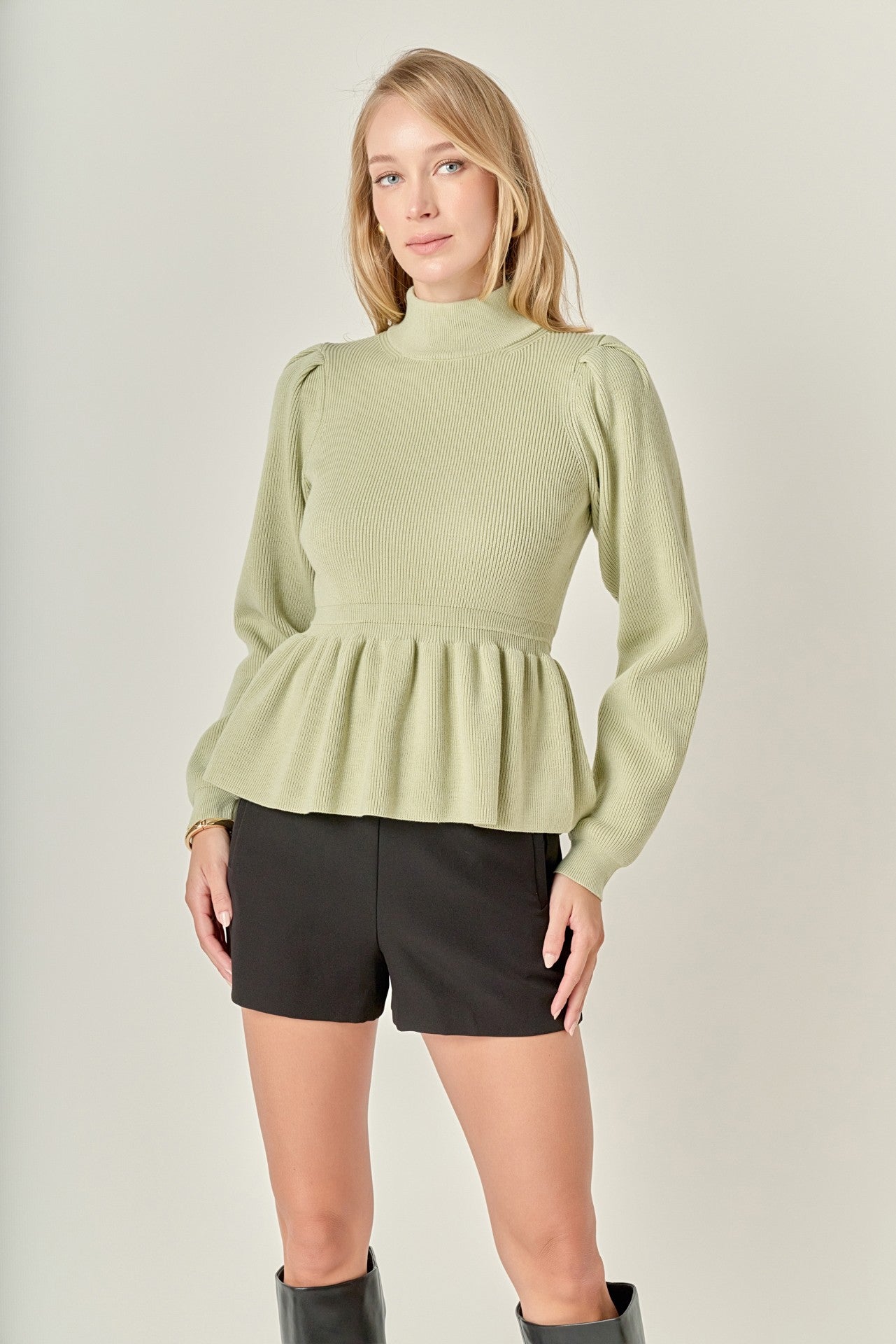 Peplum Waist Knit Top