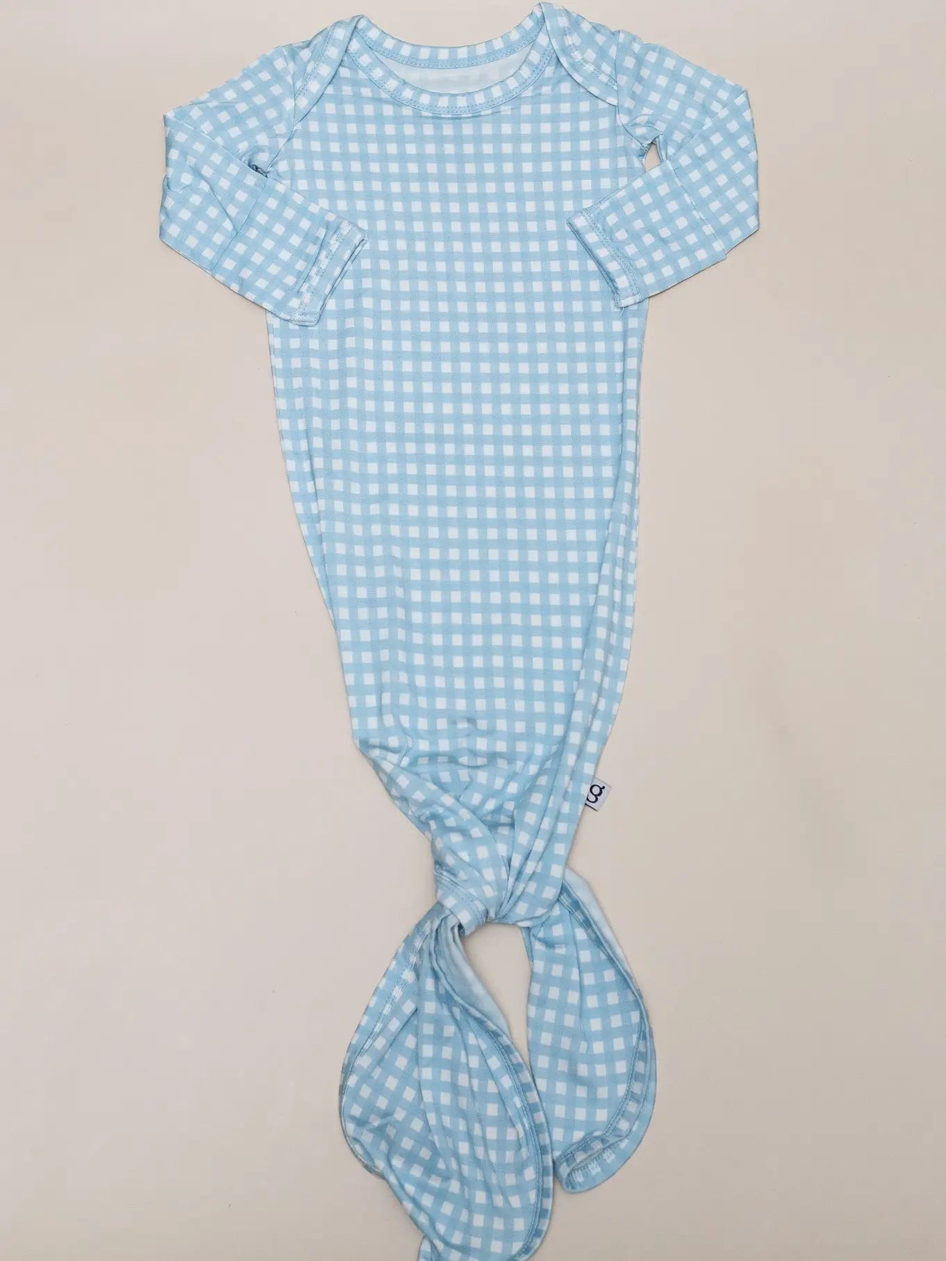 Blue Gingham (Spring/Easter) Knotted Infant Gown