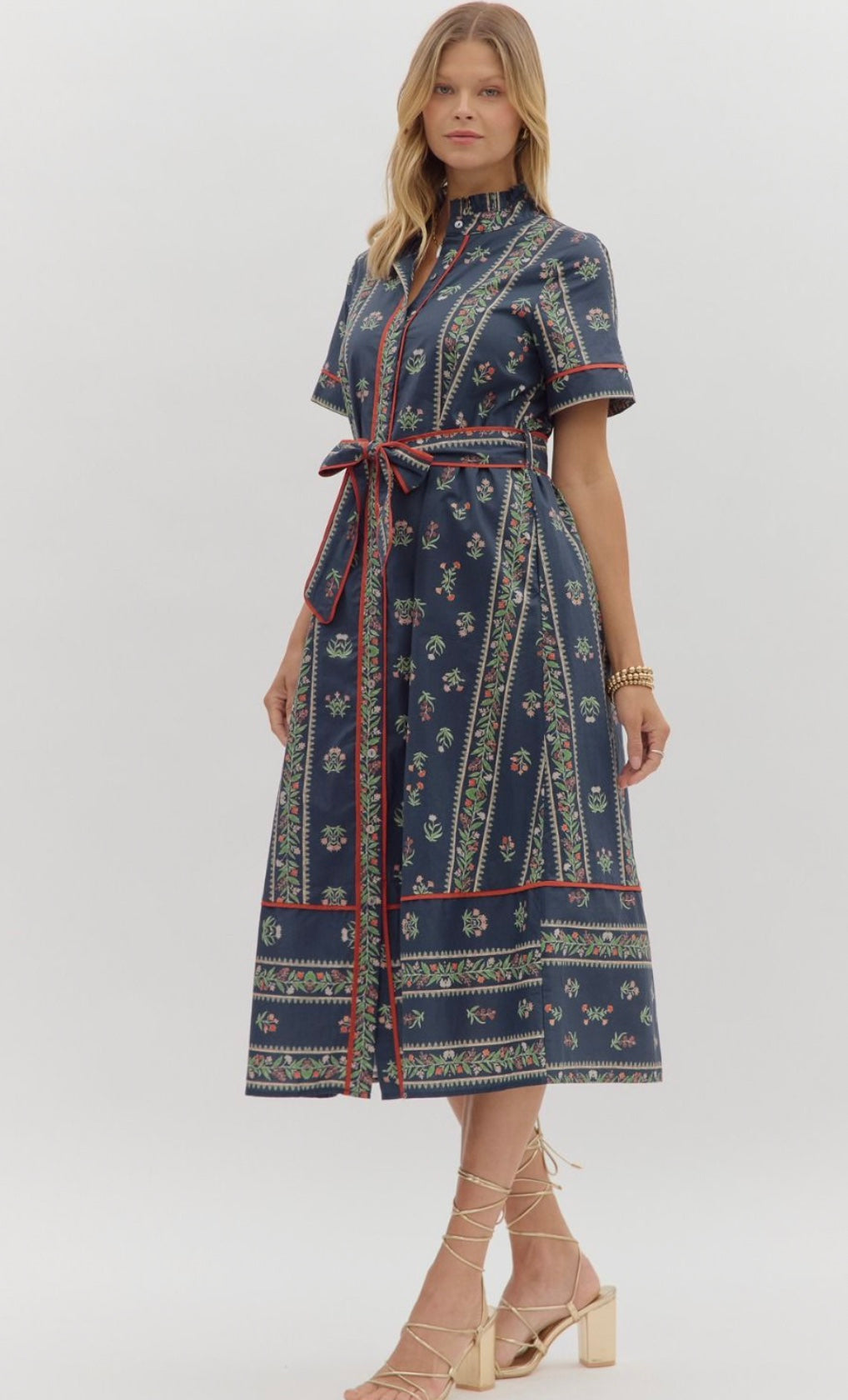 Navy Floral Midi