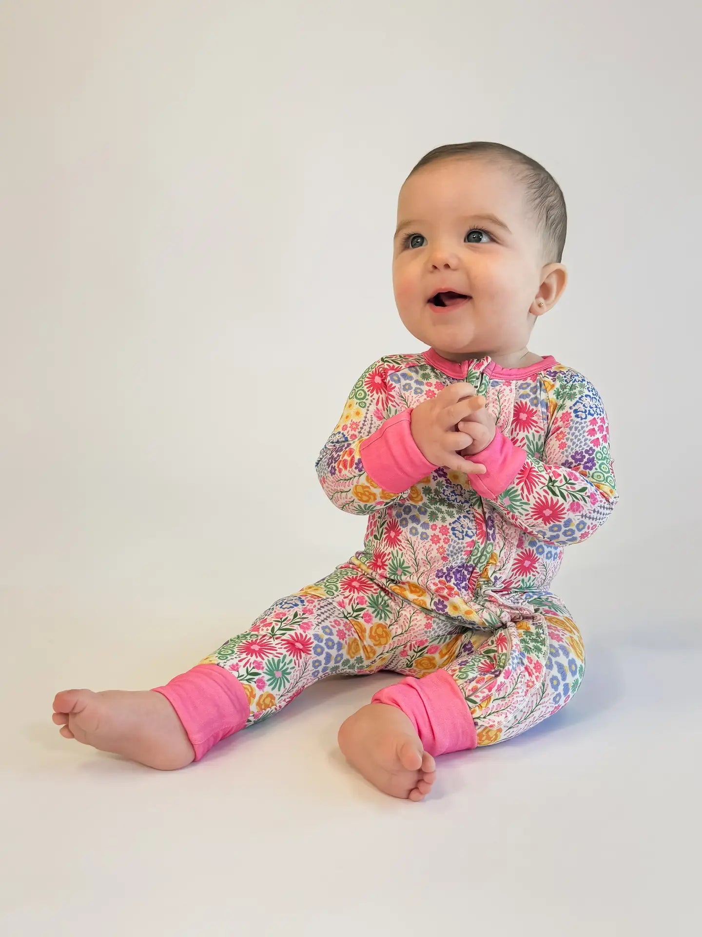 Flower Fields - Convertible Zip Pajamas w/ Ruffles