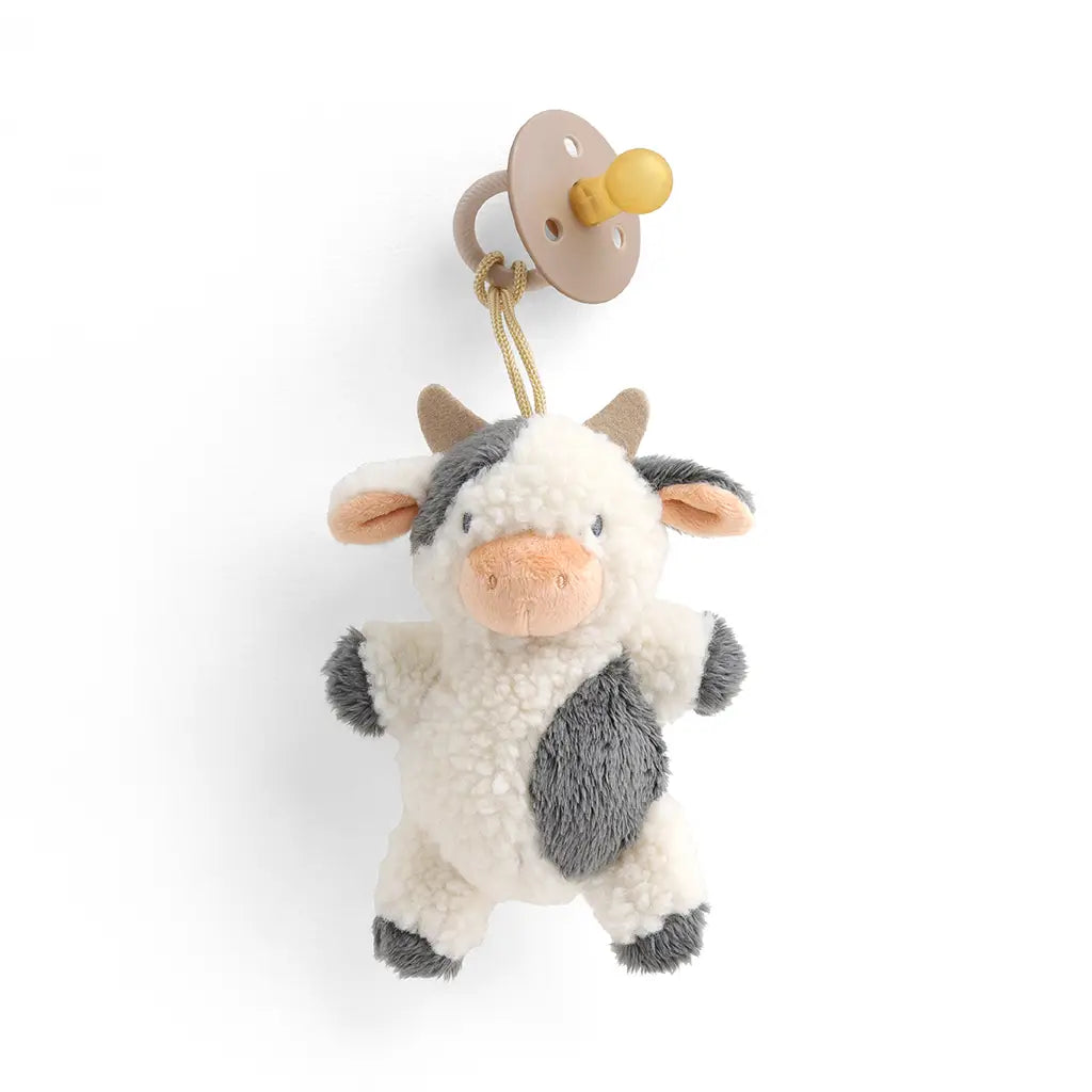 Bitzy Pal Natural Rubber Pacifier + Plush Cow
