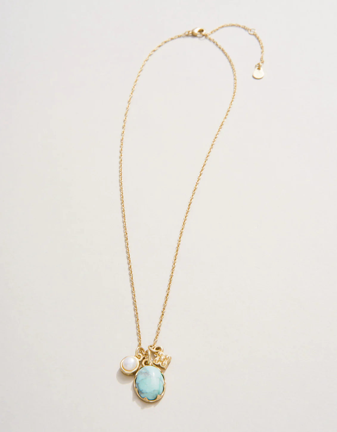 Coralie Charm Necklace 17" Light Turquoise