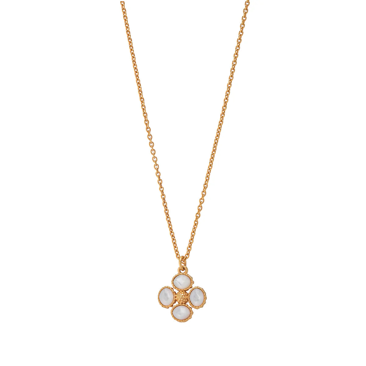 Berry Clover Double Sided Charm Necklace, 16"+2" - MOP
