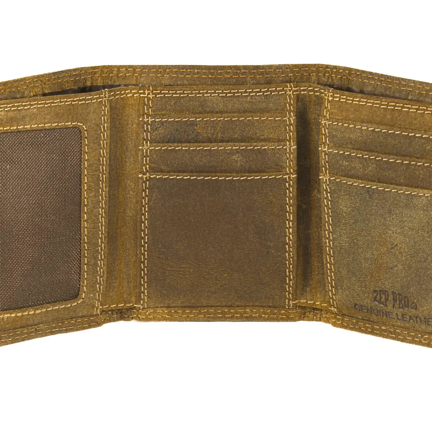 Shotshell Vintage Tan Leather Trifold Wallet