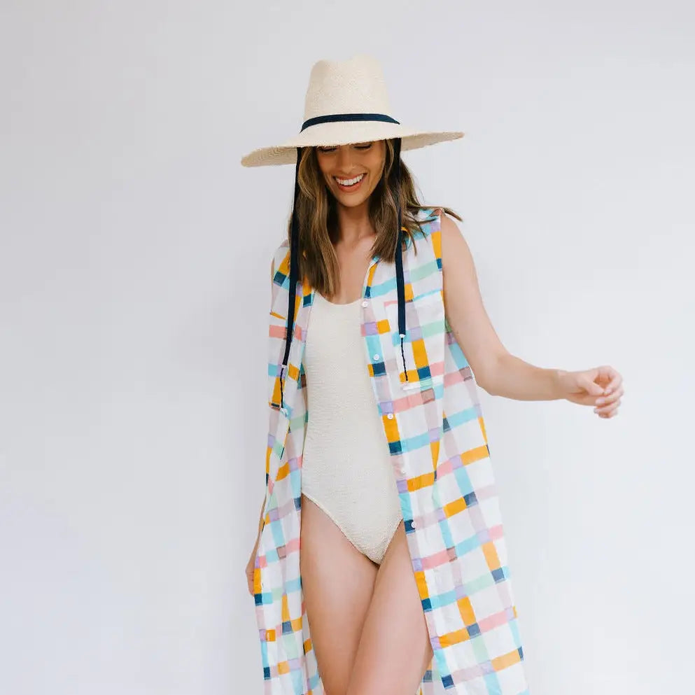 Miriam Wide Brimmed Palm Fringed Hat