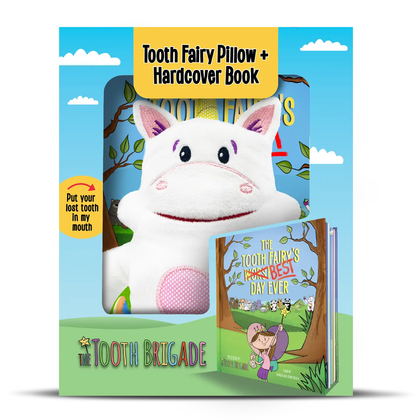 Tooth Fairy Pillow + Book Gift Set