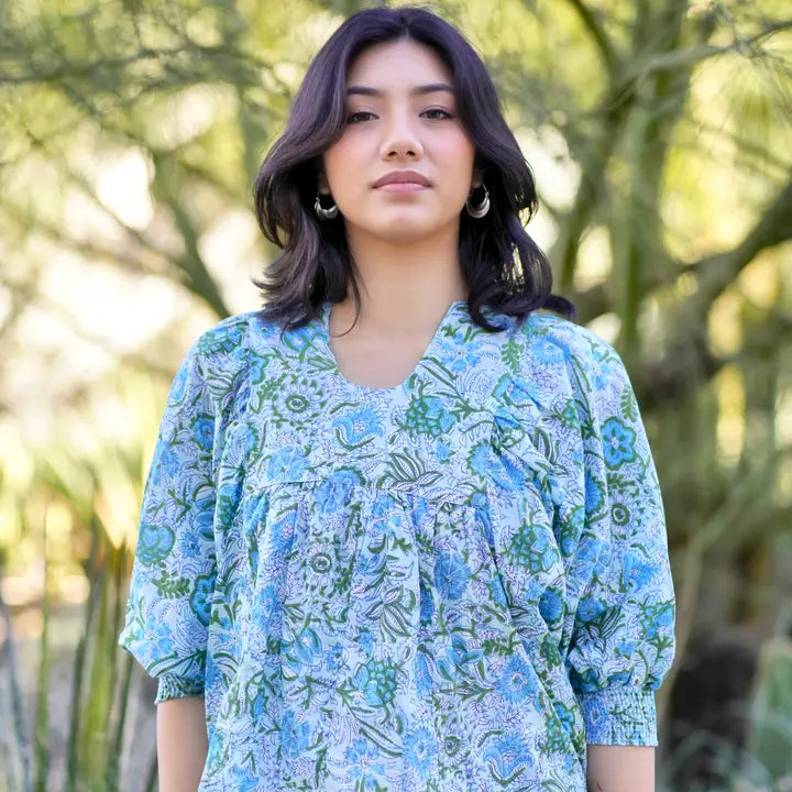 Anjou Top O/S Turquoise Sage