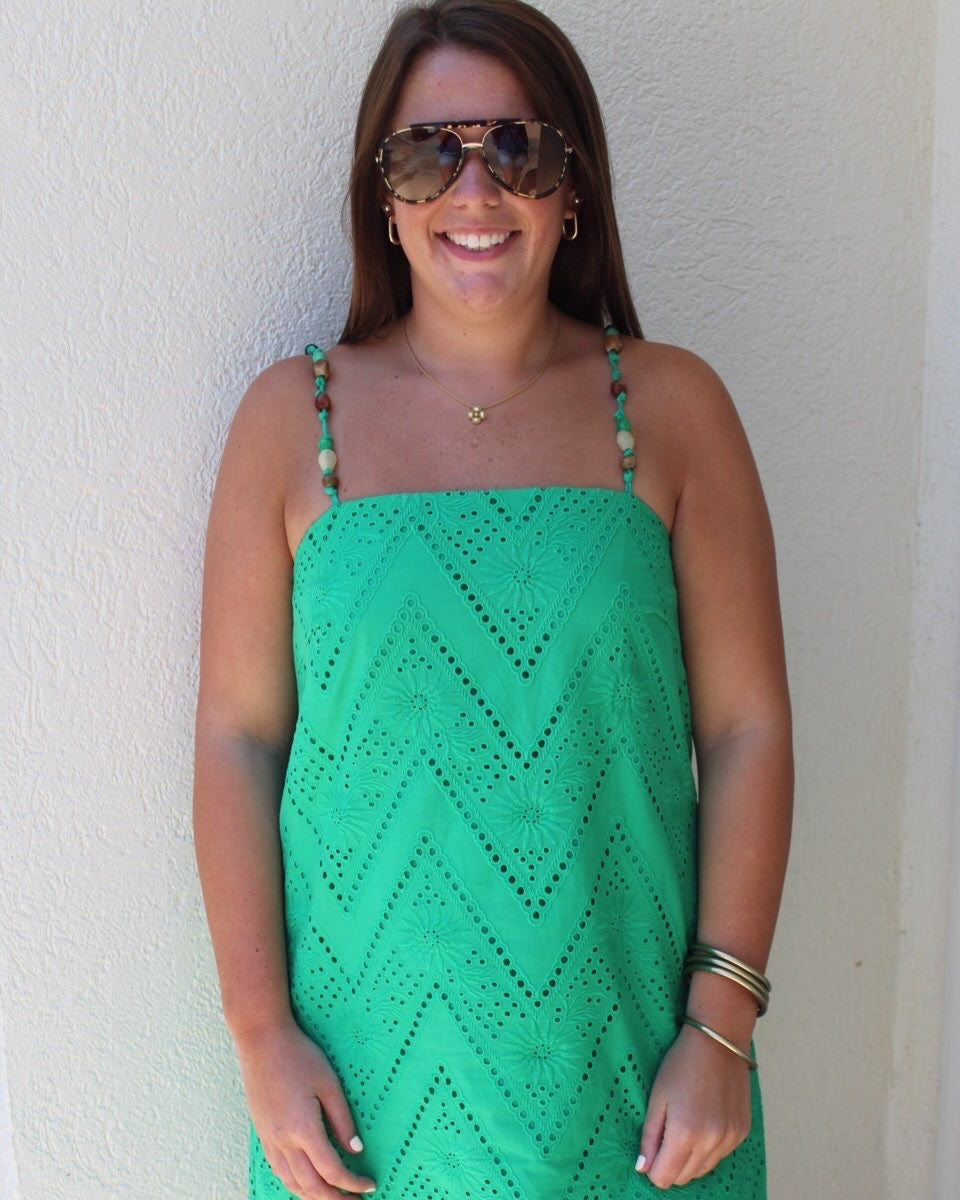 Inez Green Mini Dress