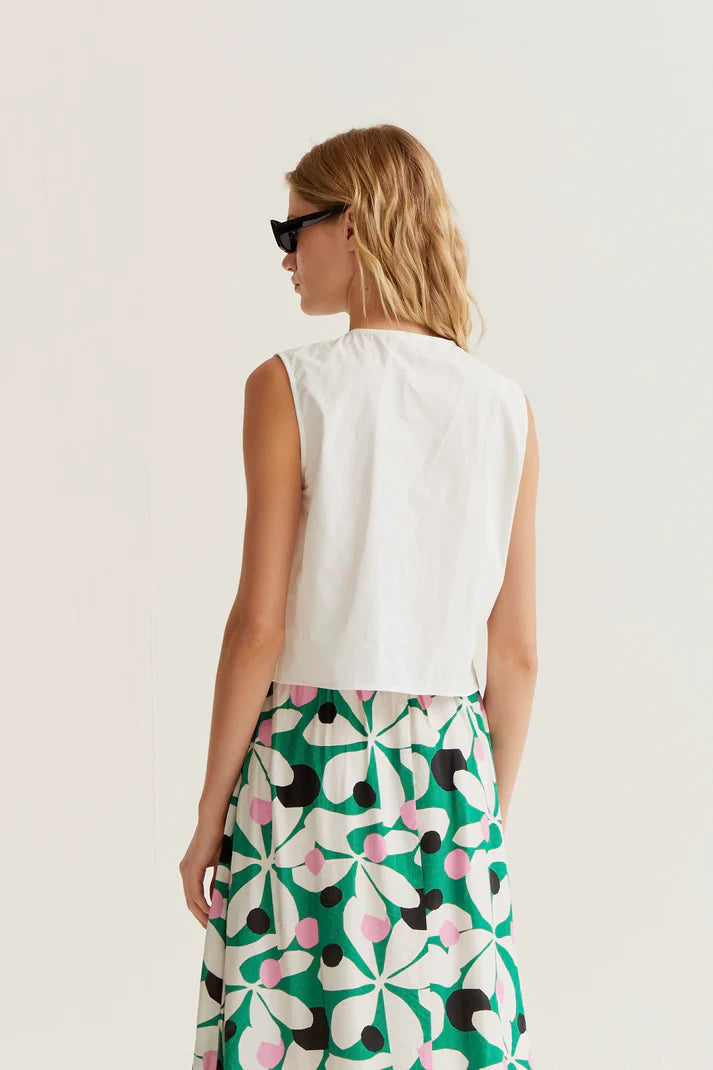 White Ruffle Top