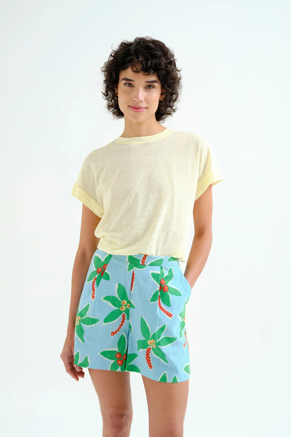 Palm Print Shorts