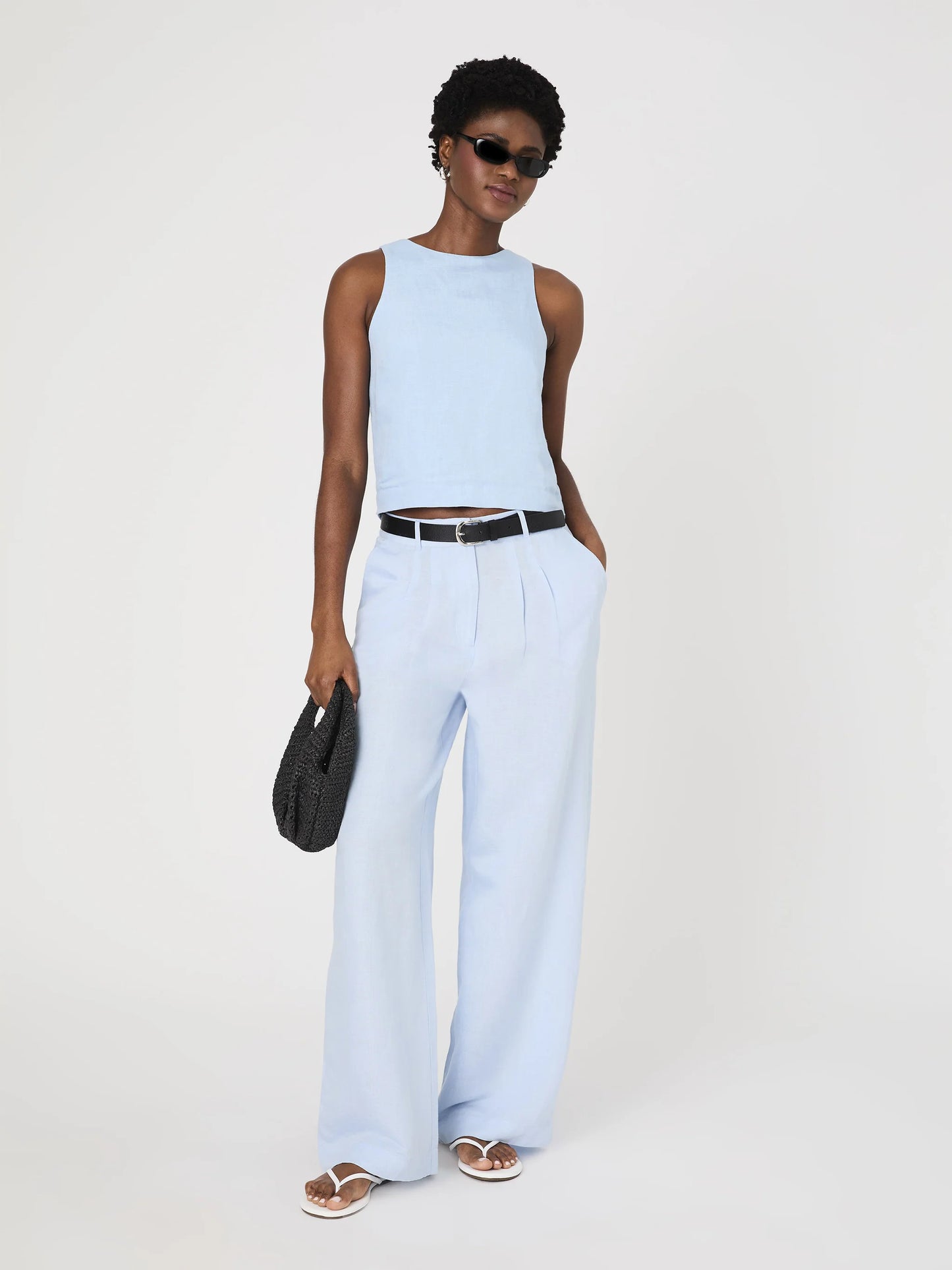 Birdie Linen Swing Top Cashmere Blue