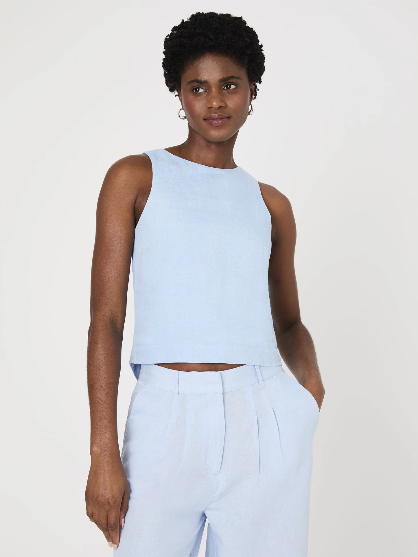 Birdie Linen Swing Top Cashmere Blue