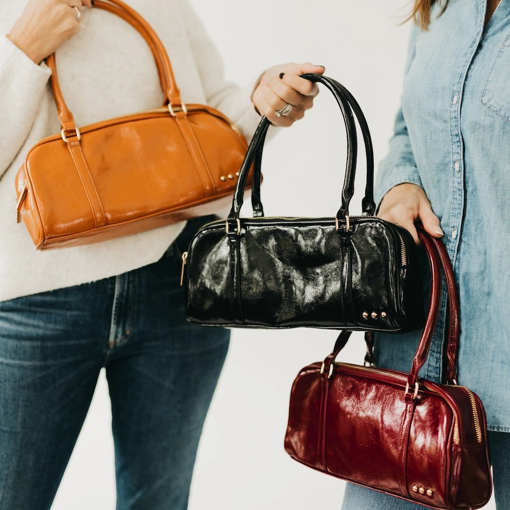 Arlys Barrel Shoulder Bag- Burgandy