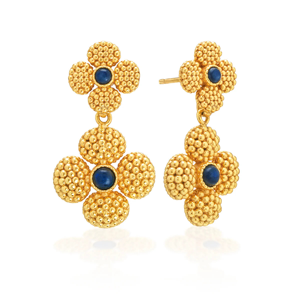 Berry Clover Convertible Duo Earrings - Blue Labradorite