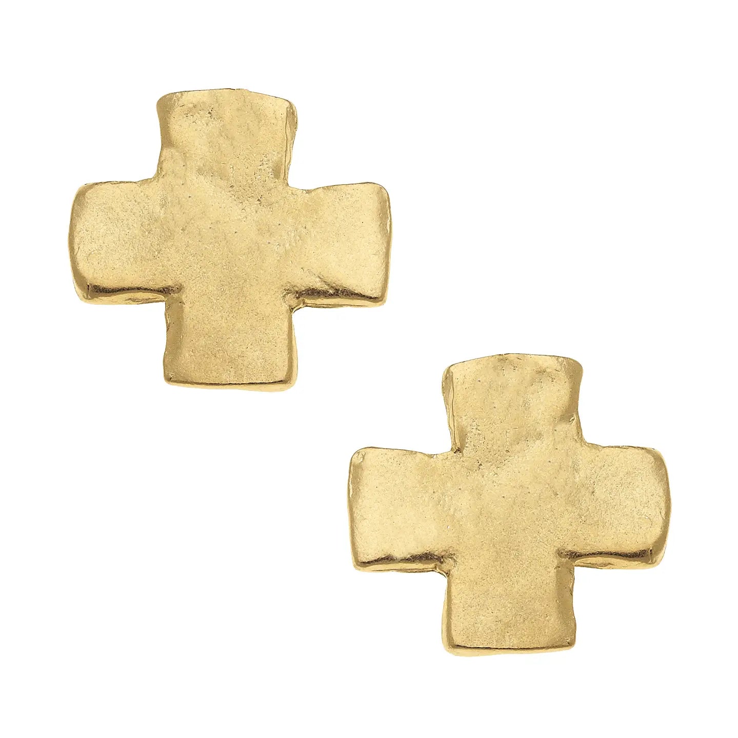 Mini Gold Square Cross Studs