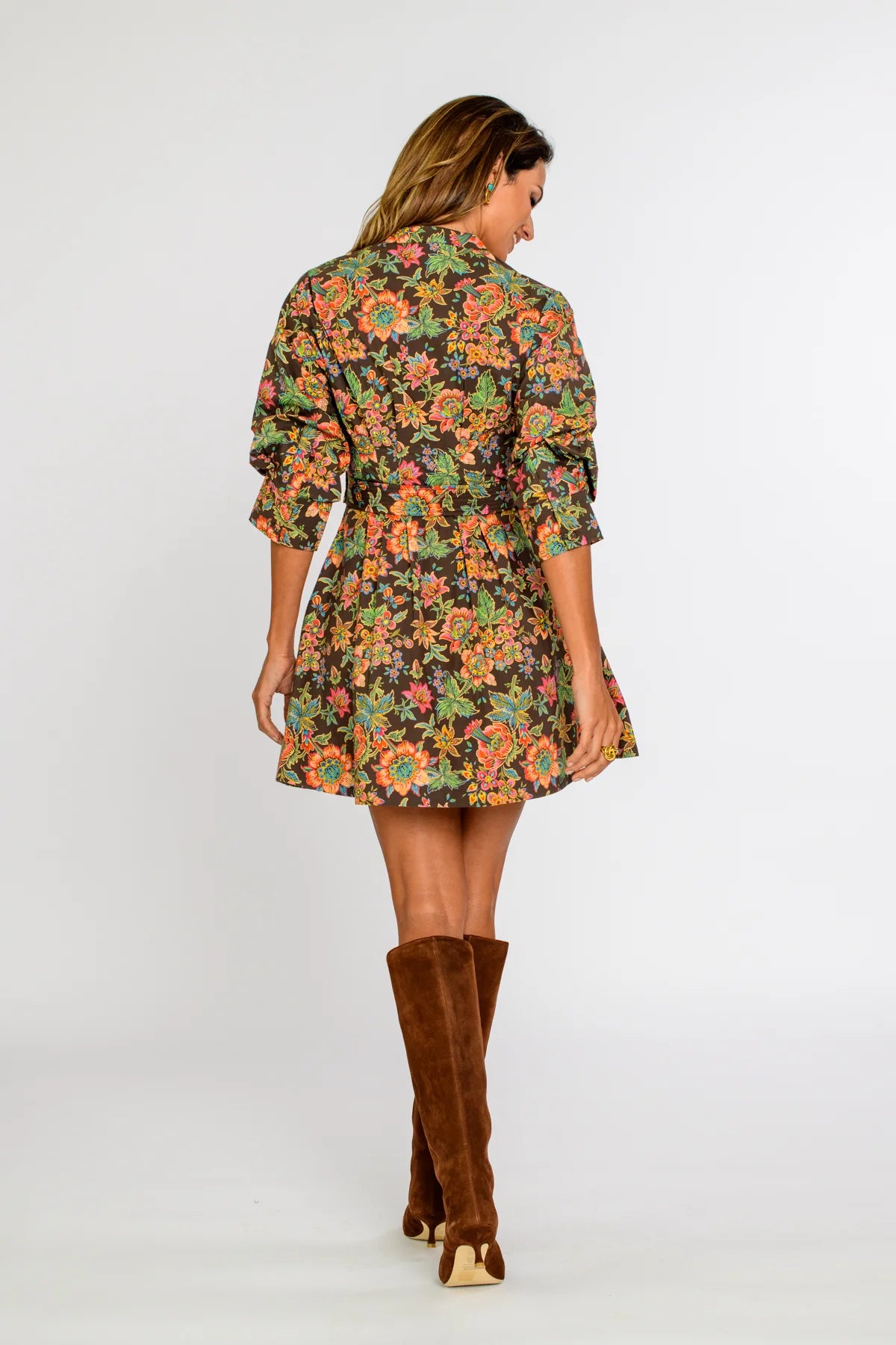 Cameron Dress in Wallflower Brown