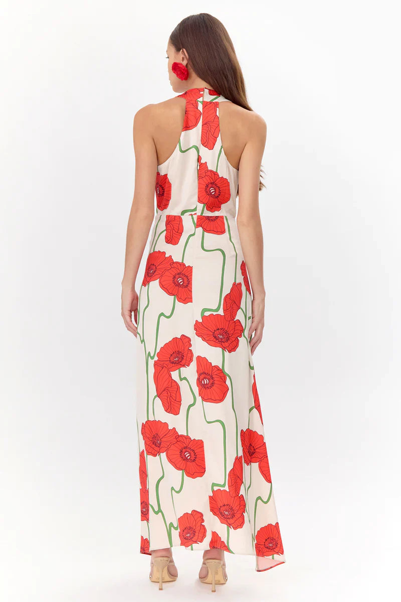 Rosalyn Abstract Rose Print Maxi Dress