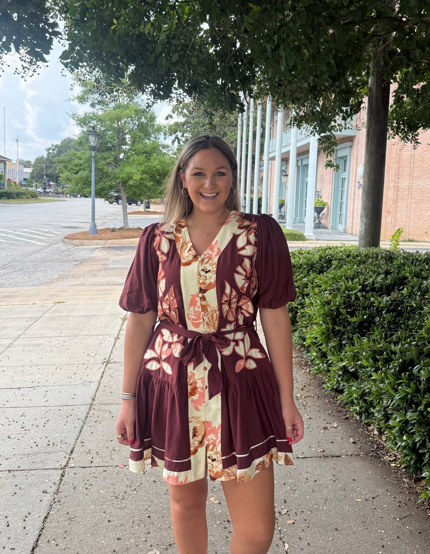 Burgundy Button Up Dress