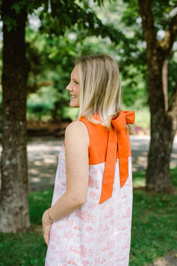 College Town Toiles Emily Dress Auburn Orange