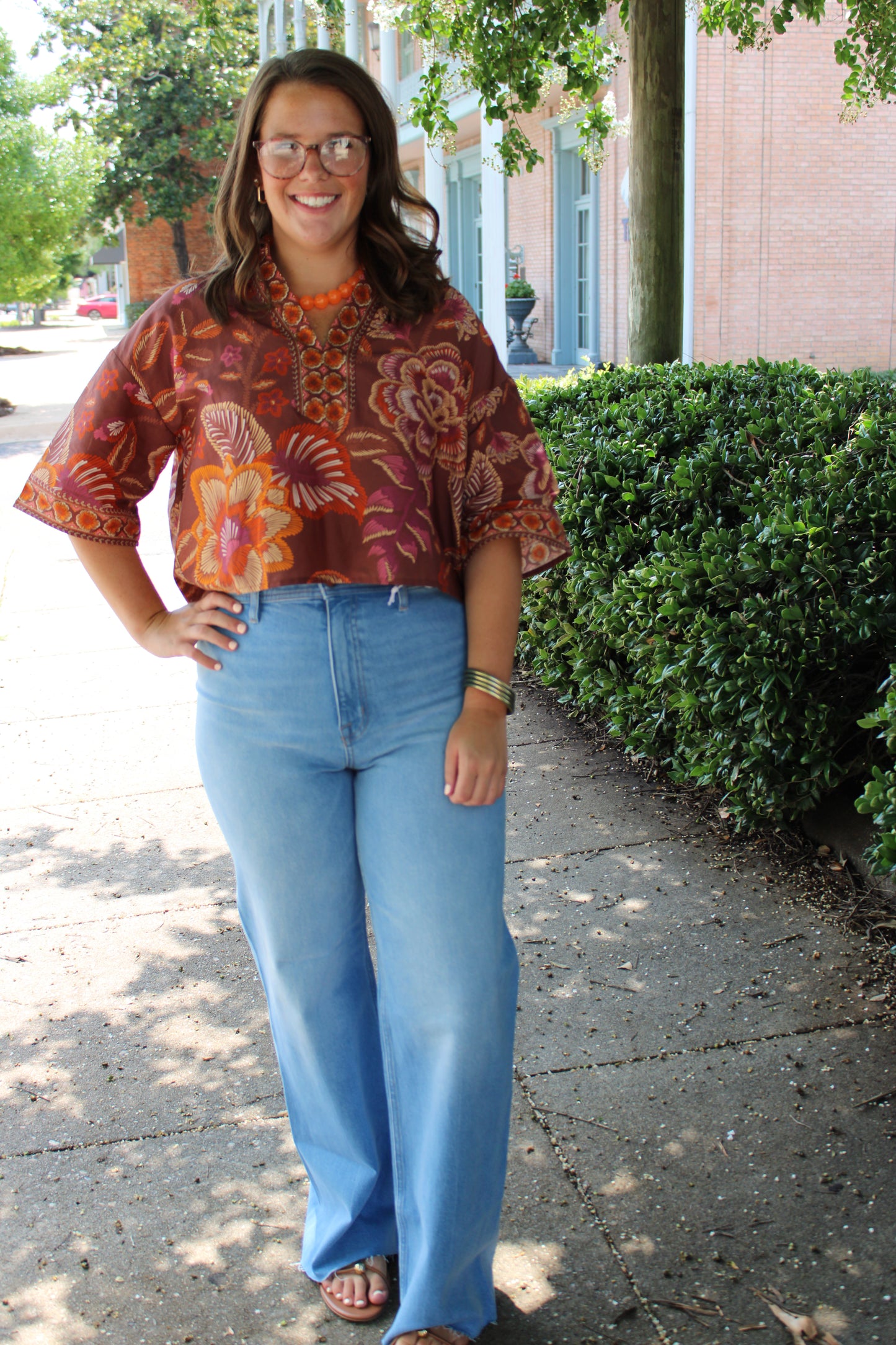 Terra Cotta Print Top