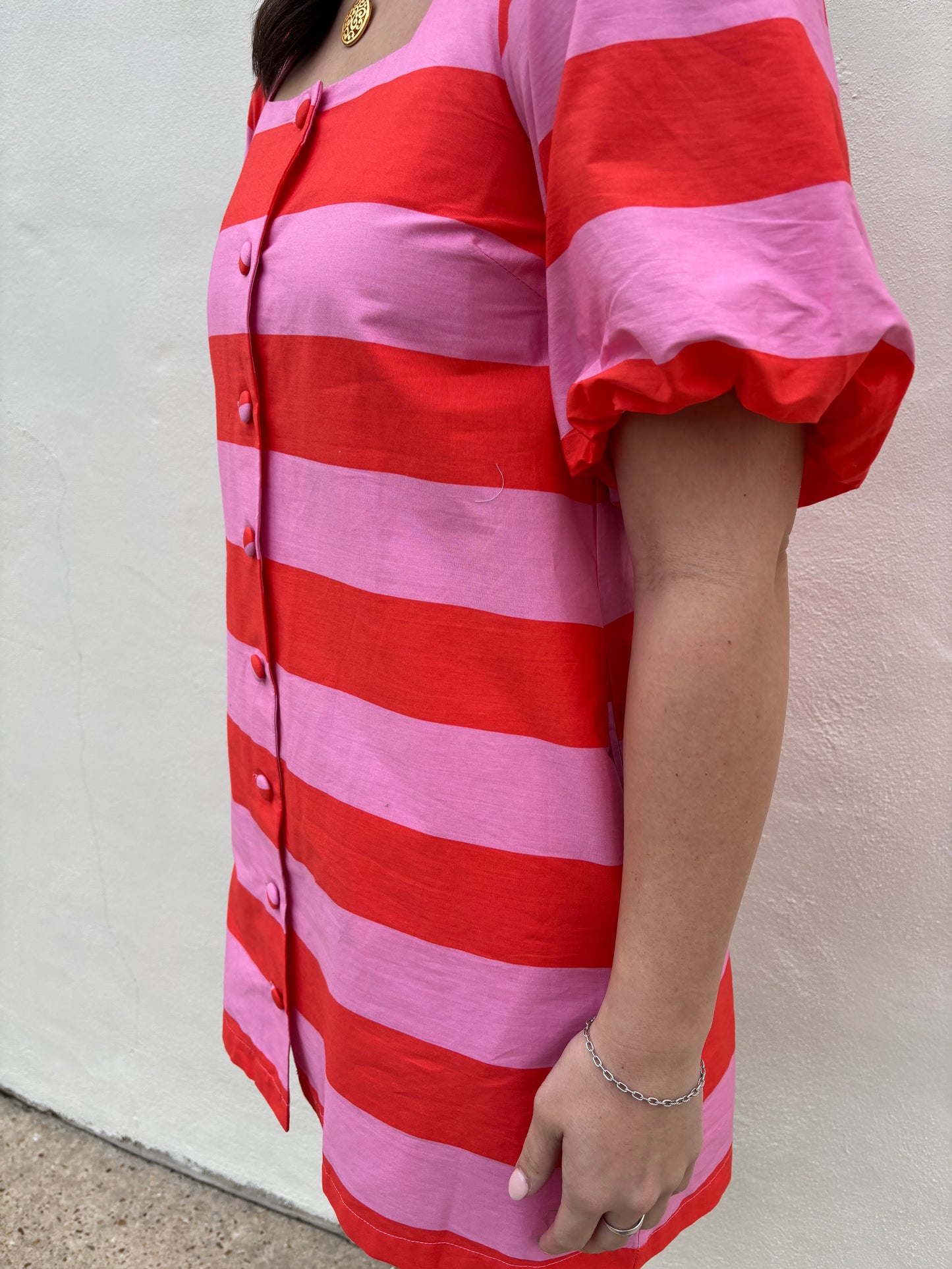 Pink/Orange Stripe Mini