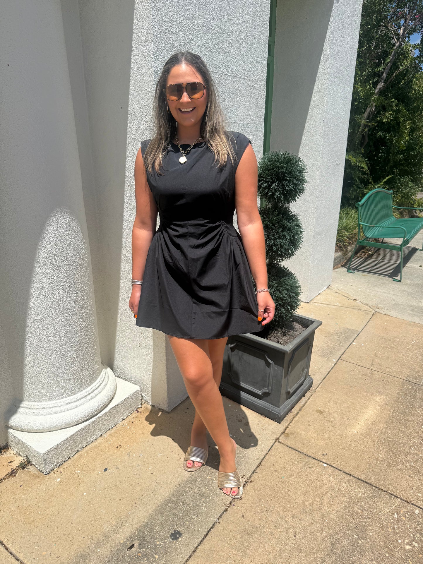 Side Panel Ruched Mini Dress