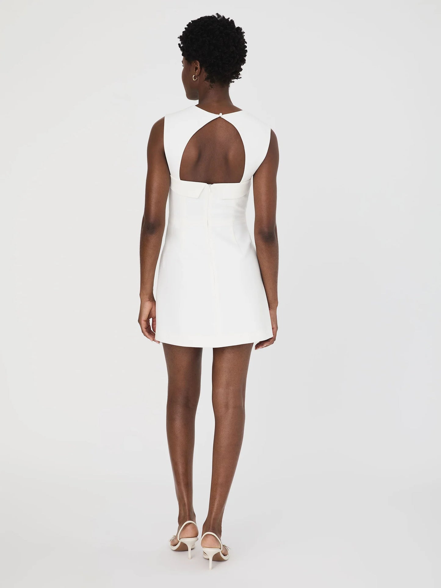 Whisper Collar Mini Dress Summer White