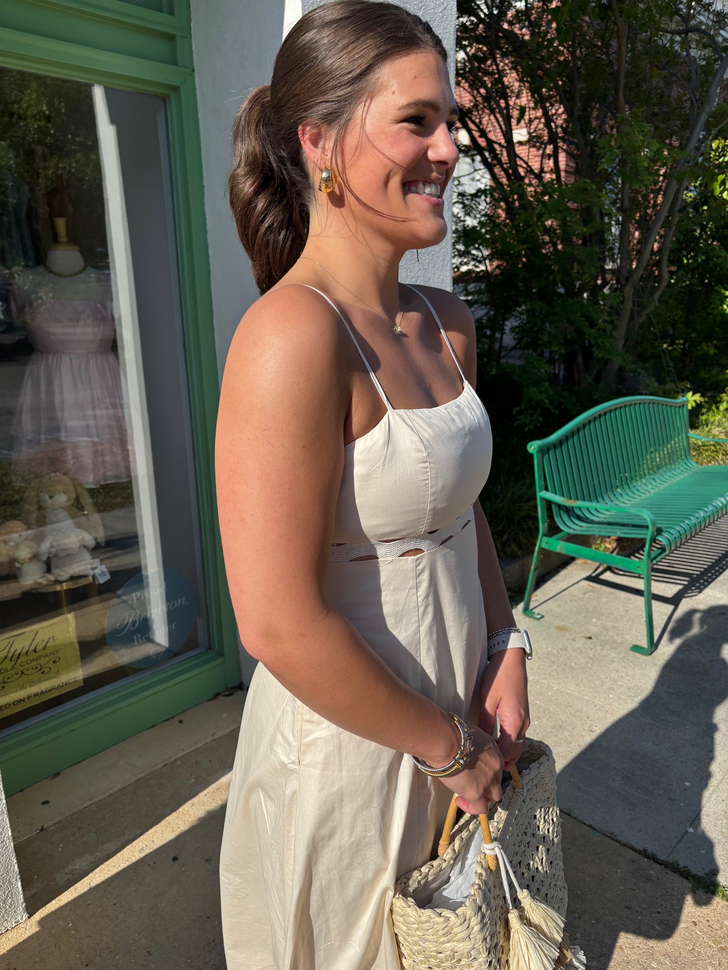 Ivory Maxi with cut out detail
