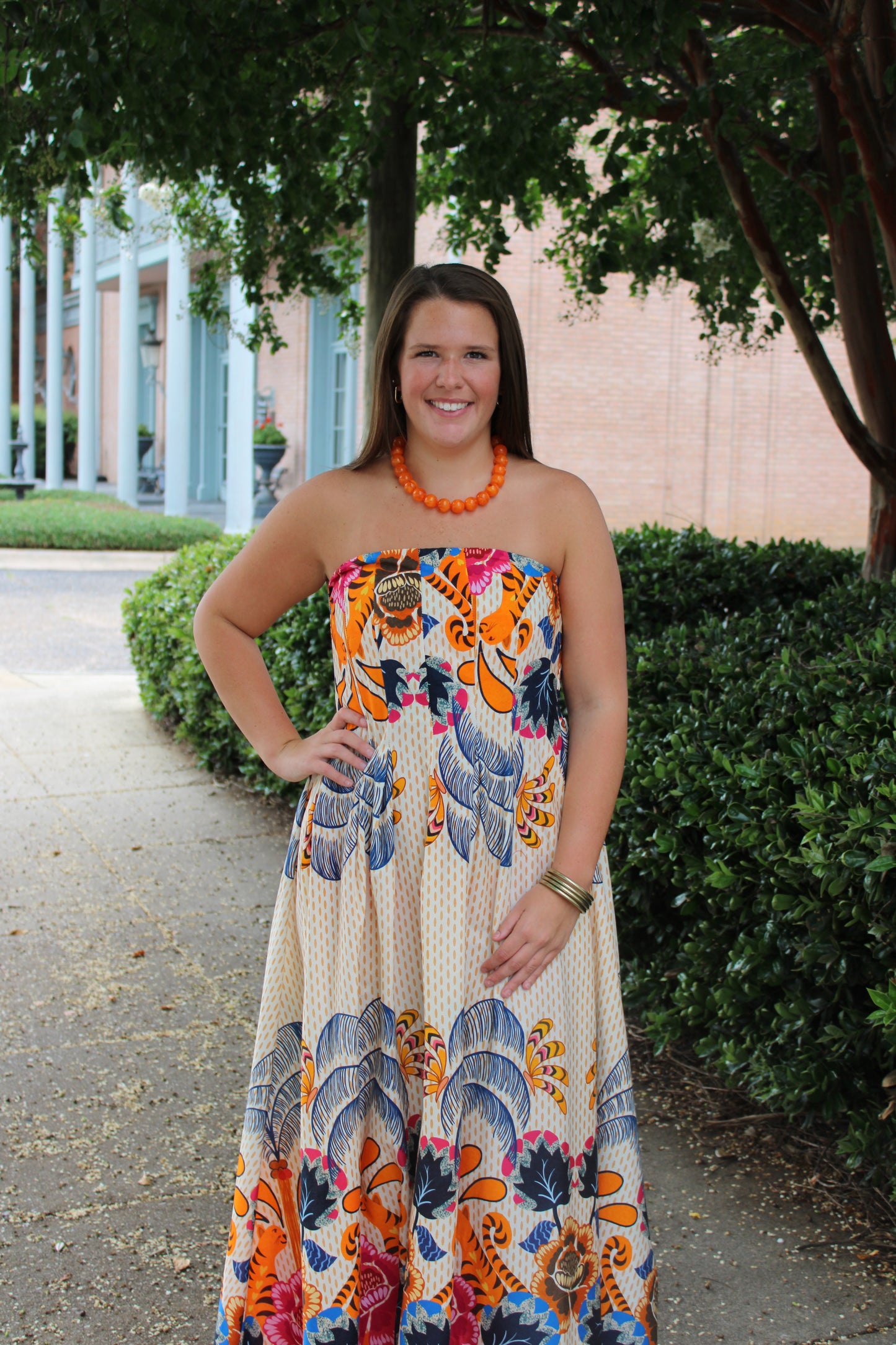 Tiger Print Strapless Dress
