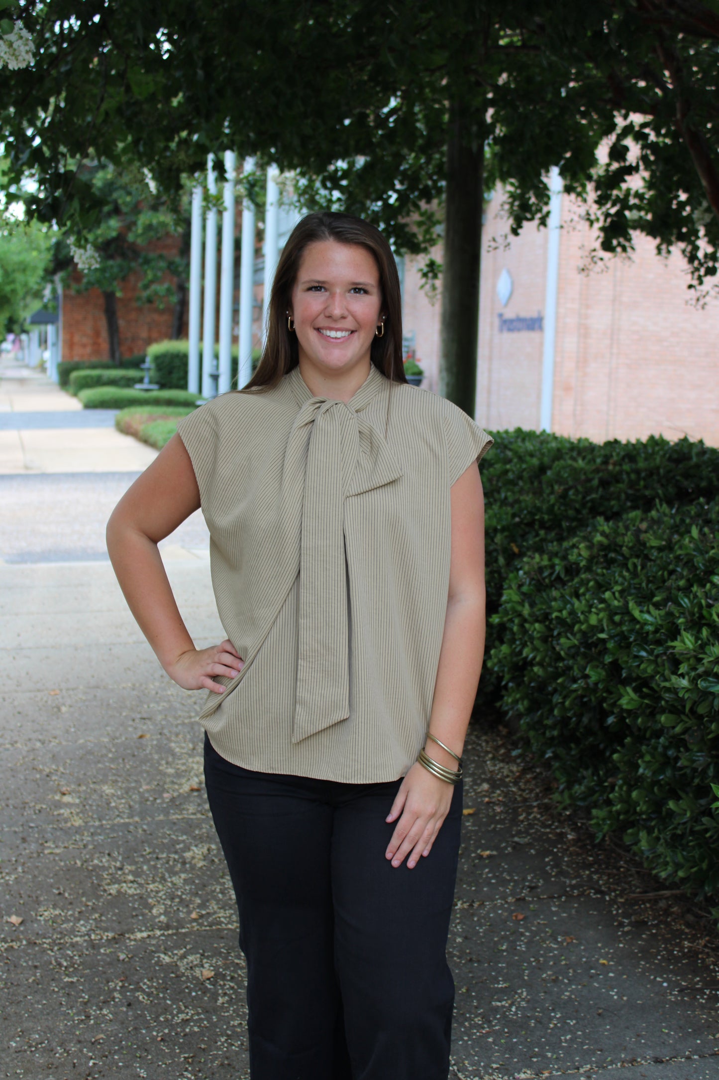 Tan/Black Stripe Top