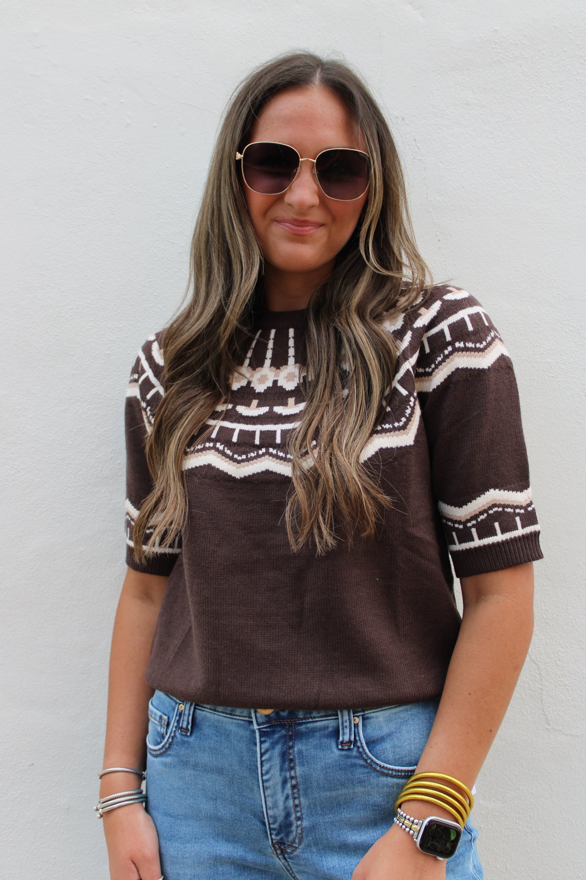 Short Sleeve Pattern Sweater