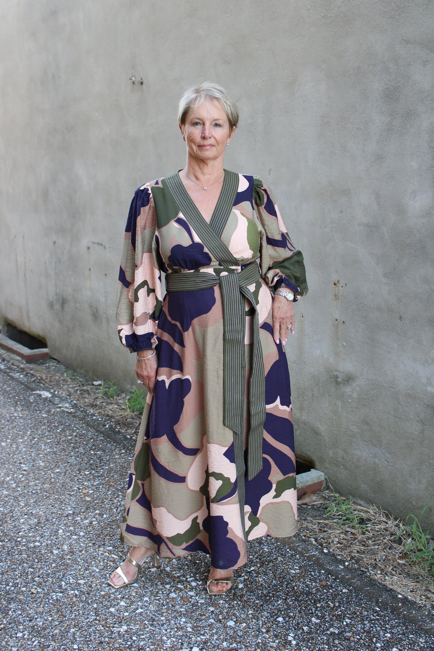 Olive Print Maxi Dress