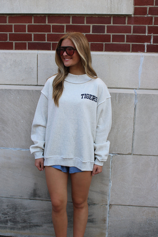 Tigers Embroidered Mockneck