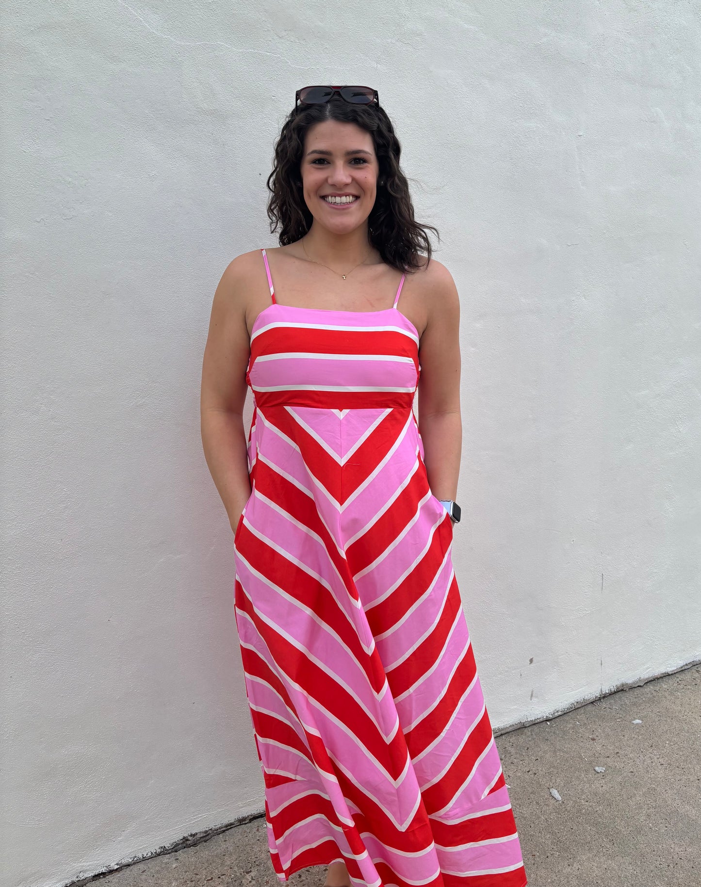 Stripe Spaghetti Strap Maxi