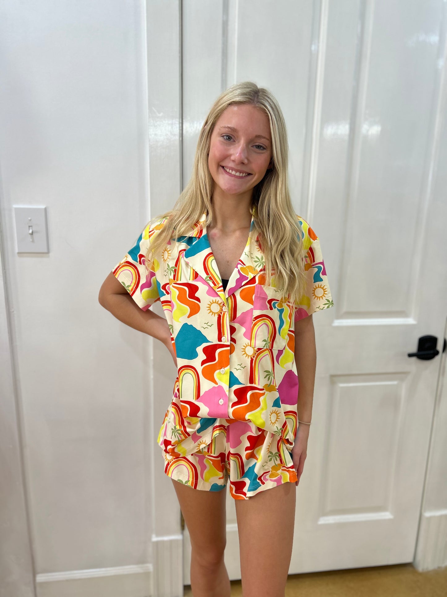 Sunday Morning PJ Set-Rainbow Island Knit