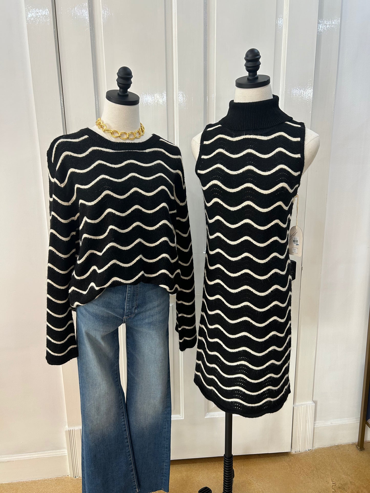 Kerisma Swirl Dress Black/Ecru