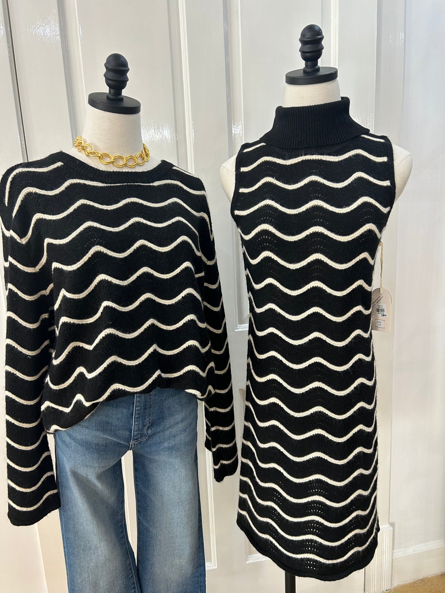 Kerisma Swirl Dress Black/Ecru