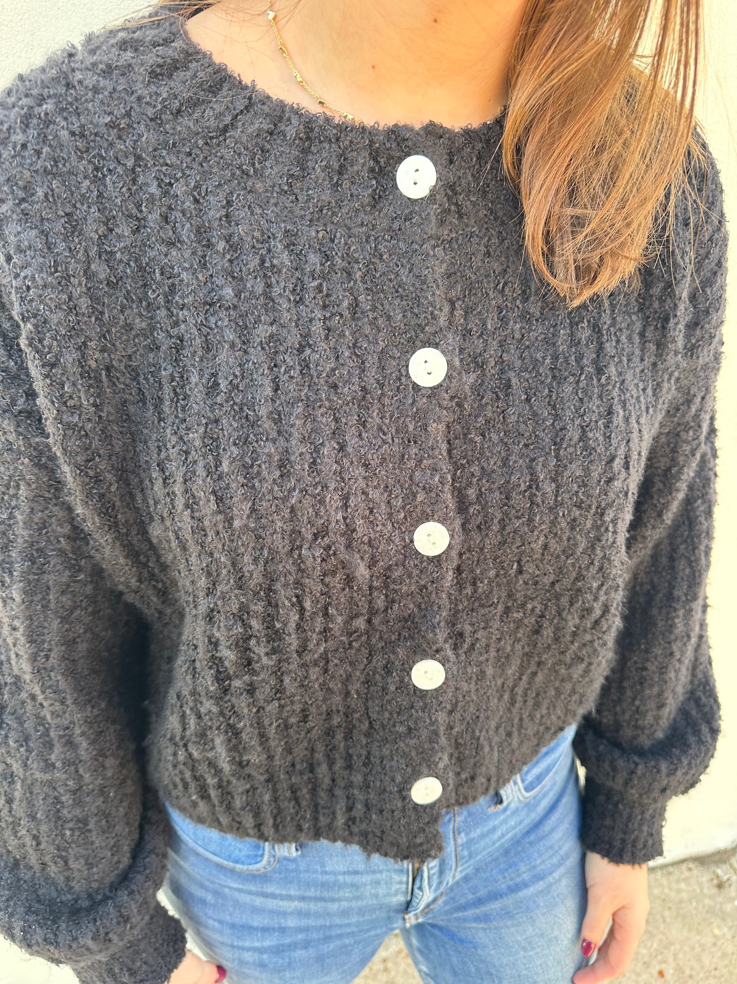 Black Cardigan Sweater