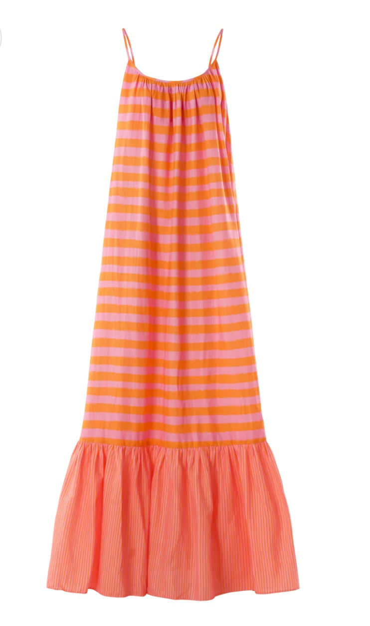 Susannah Maxi Coral Pink Stripe