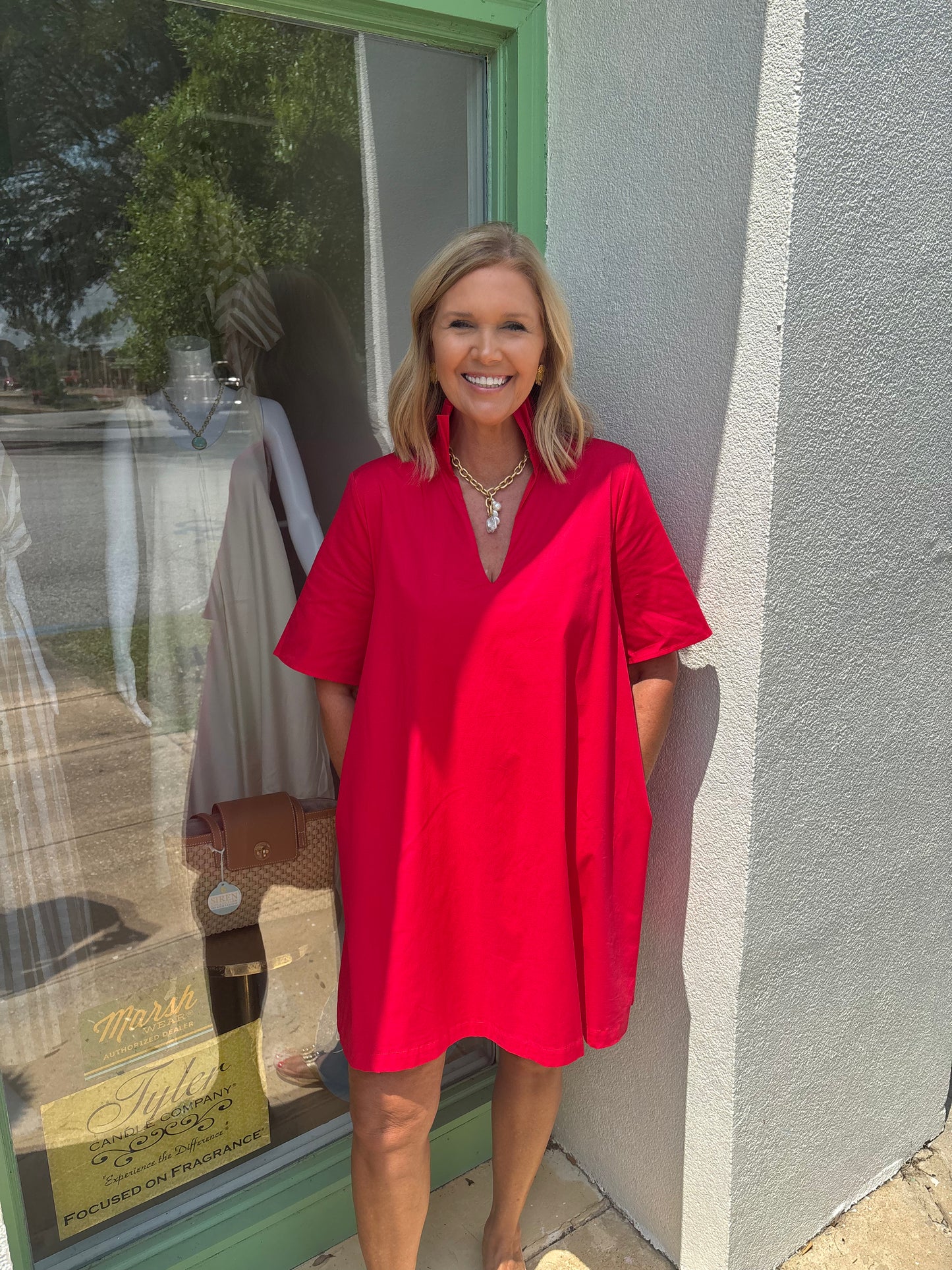 Ruffle Collar A Line Dress