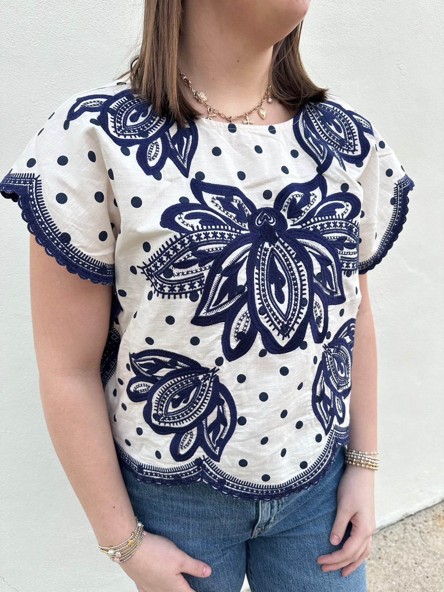 Embroidery Detailed Top