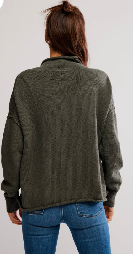 WTF Torres Roll Neck Pullover Army