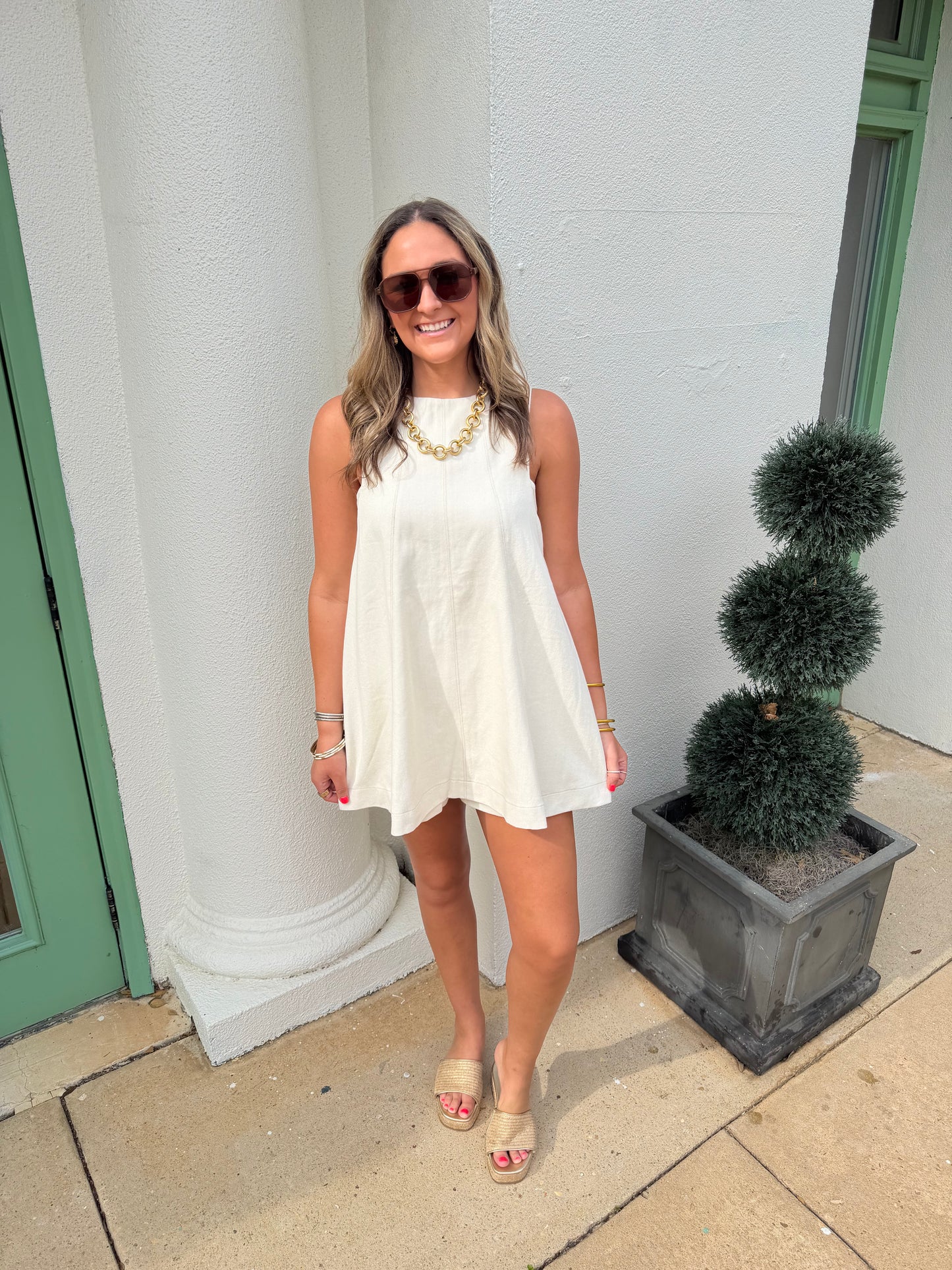 Cream Twill Romper Off White