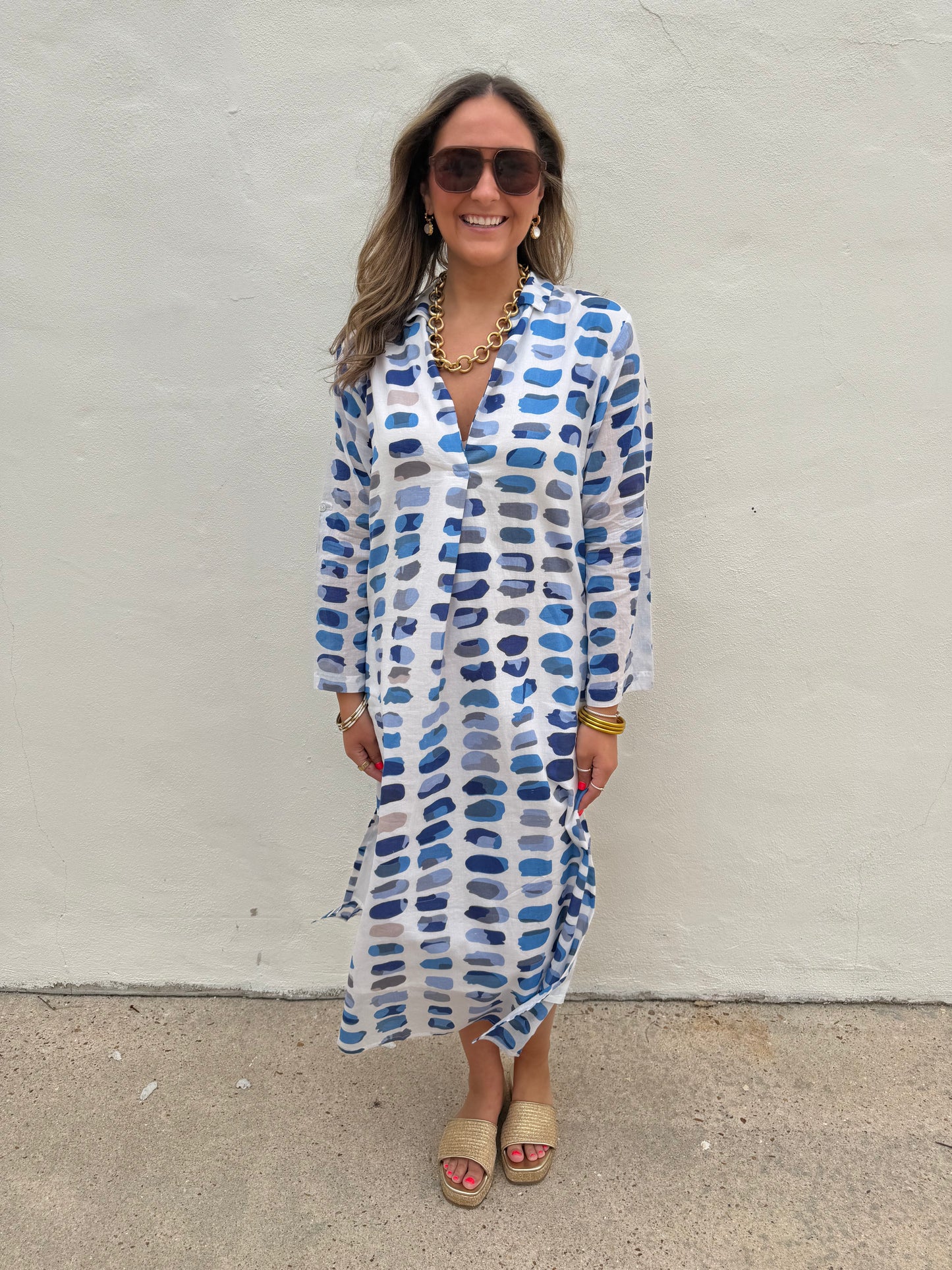 Aashi Dress-Lt. Blue Multi