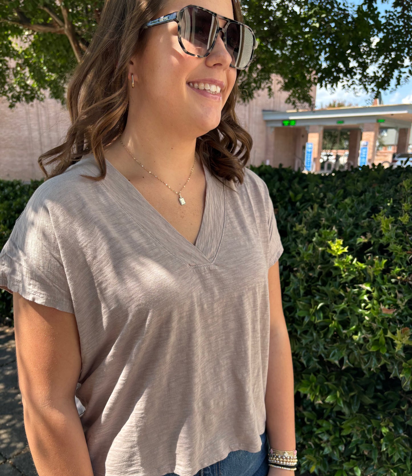Dolman V Neck Tee Fossill