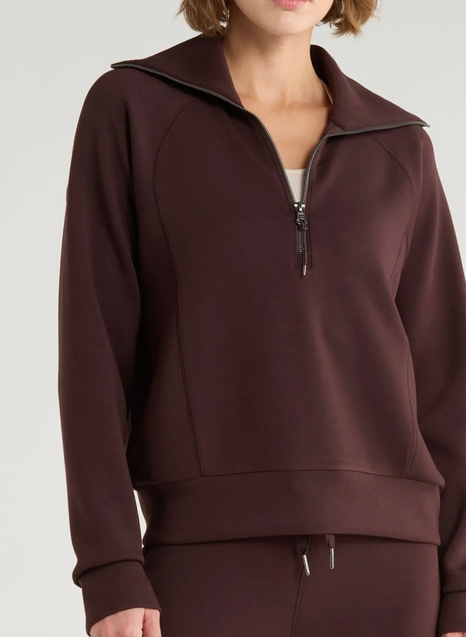 Spanx® Airessentials Half Zip Truffle
