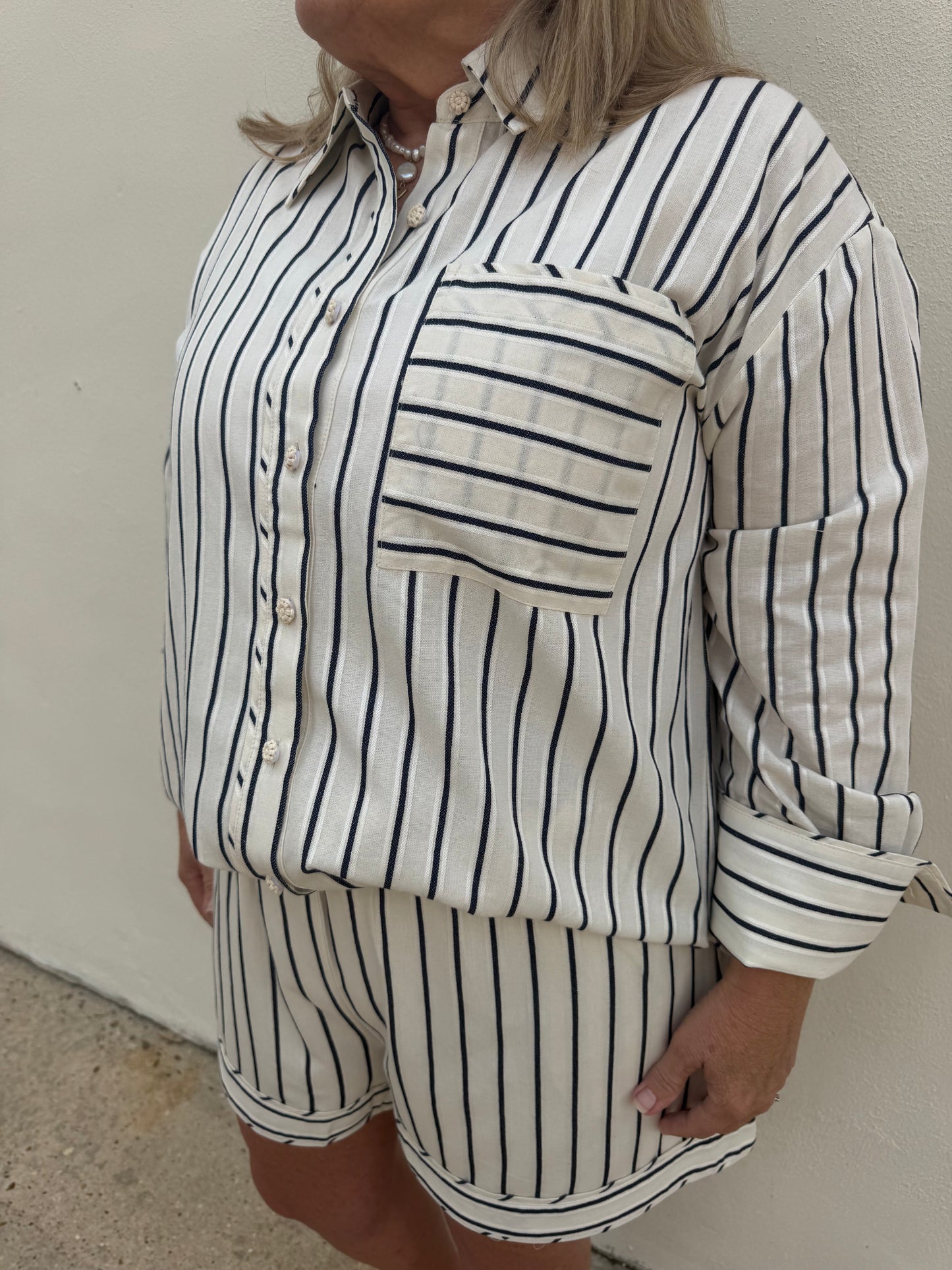 Navy Striped Shirt
