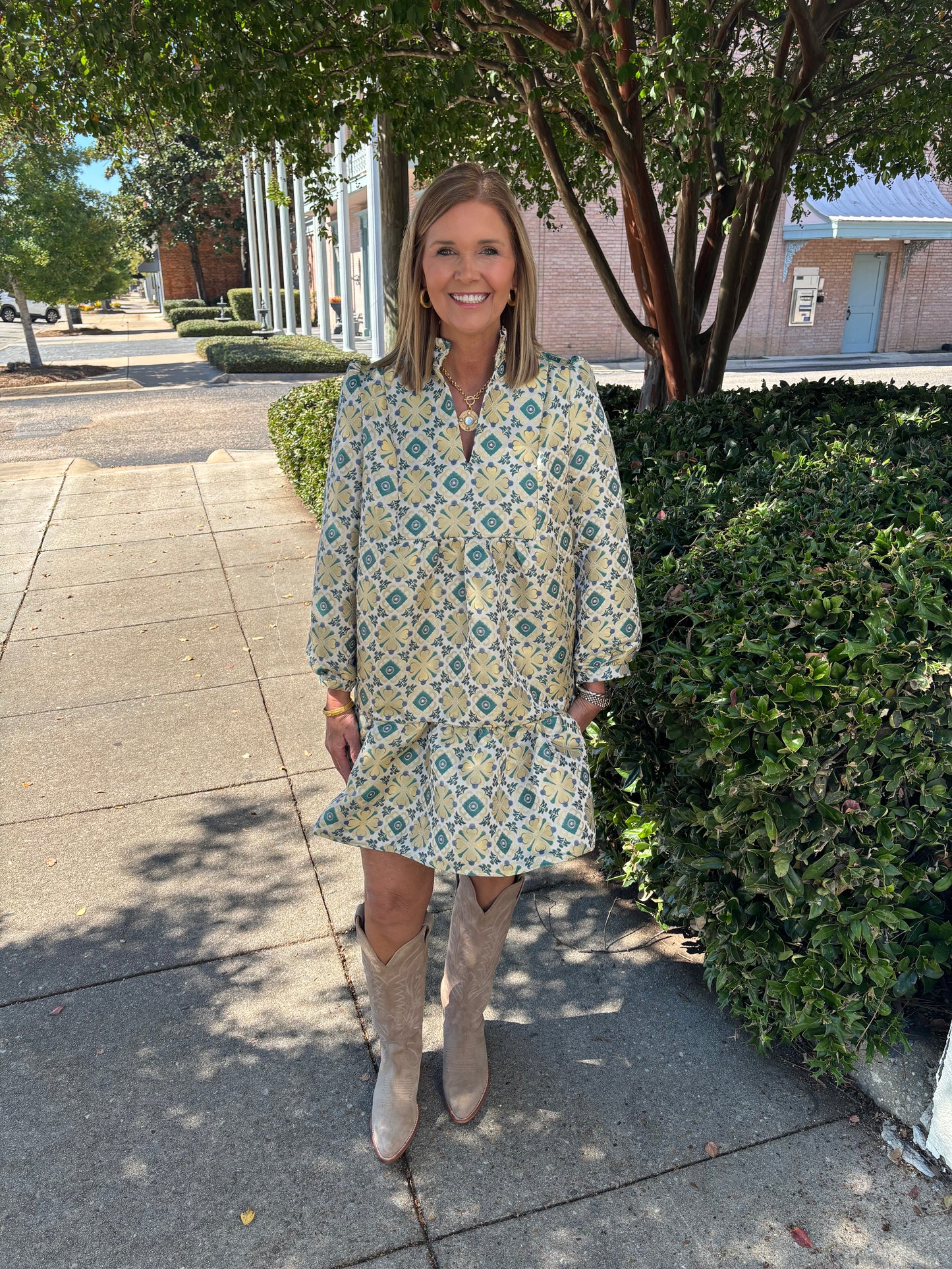 Tile Jacquard Claire Dress