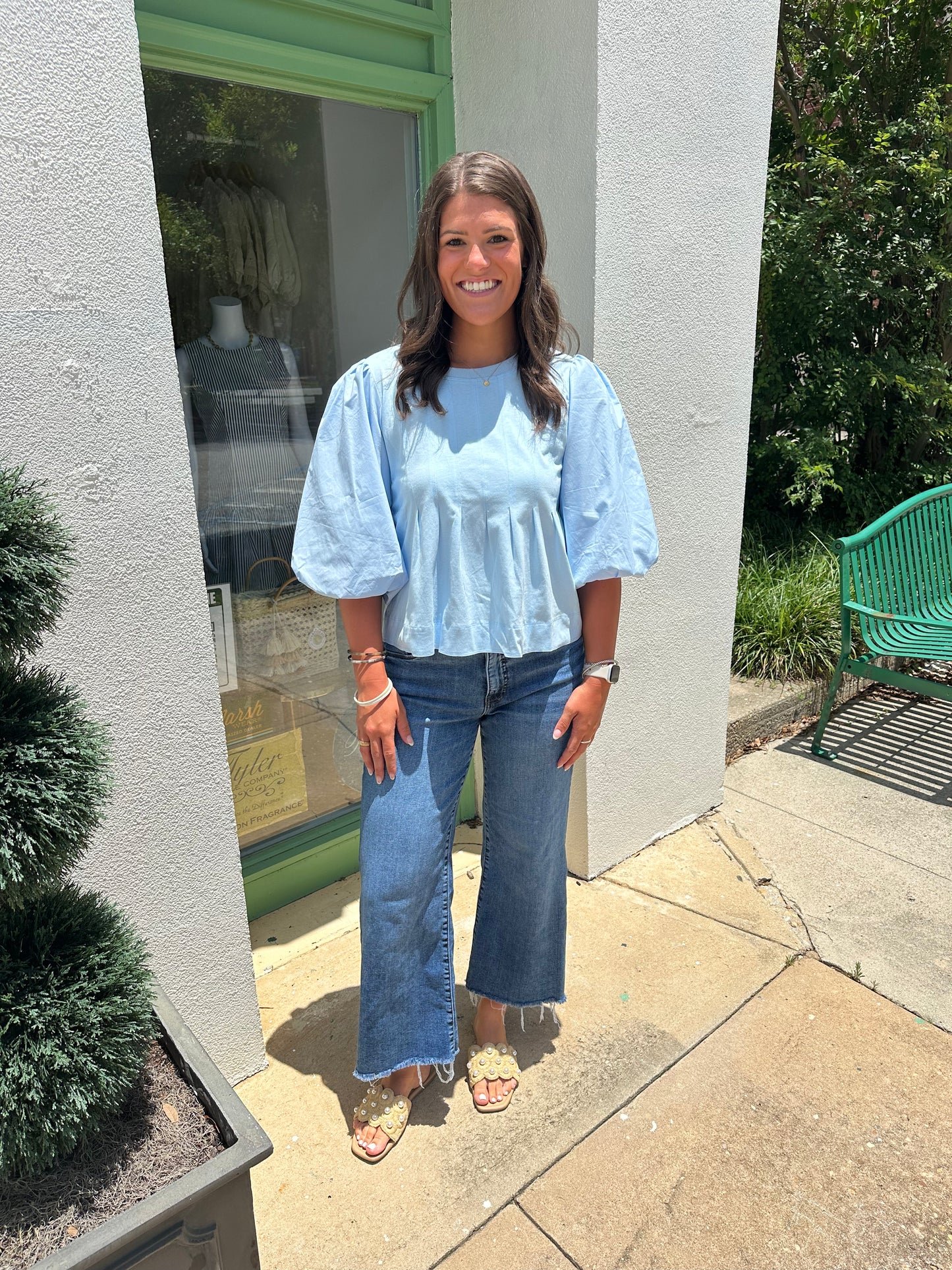 Sky Puff Sleeve Top